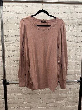 Jane and Delancey Blush Pink Puff-Sleeve Knit Top
